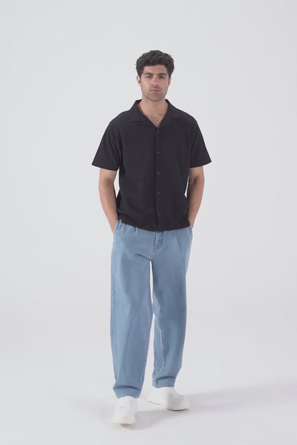Boxy Popcorn-Knit Shirt - Cougar Clothing
