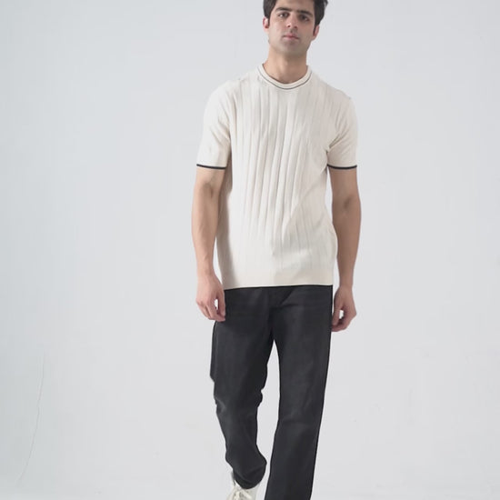 Drop Needle Knit T-Shirt - Cougar Clothing