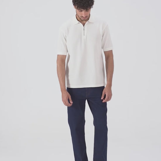 Quarter Zip Textured Polo - Cougar Clothing