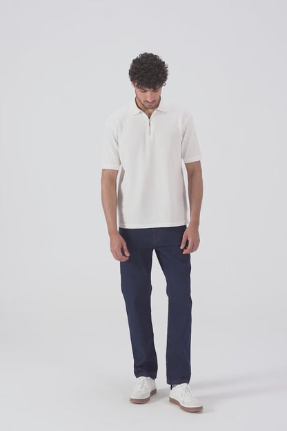 Quarter Zip Textured Polo - Cougar Clothing