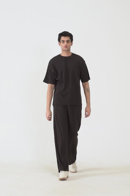 Relaxed Waffle Knit T-Shirt - Cougar Clothing