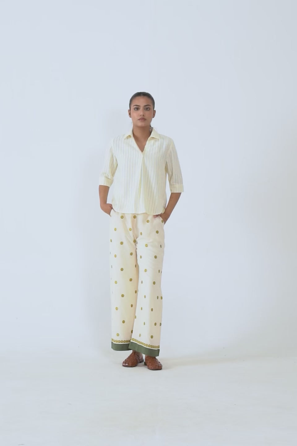 Embroidered Irish Cotton Trousers - Cougar Clothing