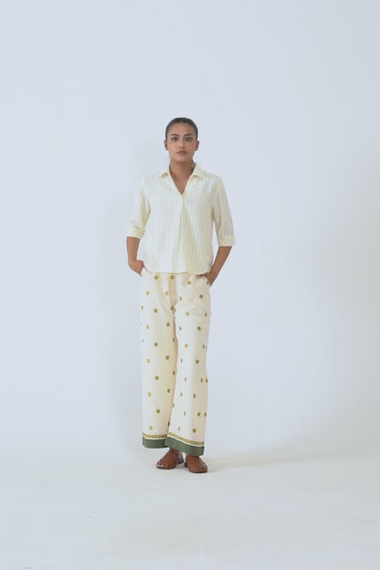 Embroidered Irish Cotton Trousers - Cougar Clothing
