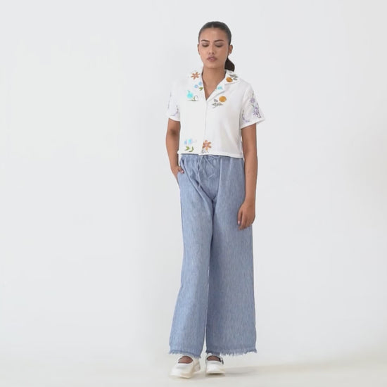 Frayed-Hem Drawstring Trousers - Cougar Clothing