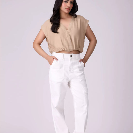 V-Neck Cropped Top - Cougar Clothing