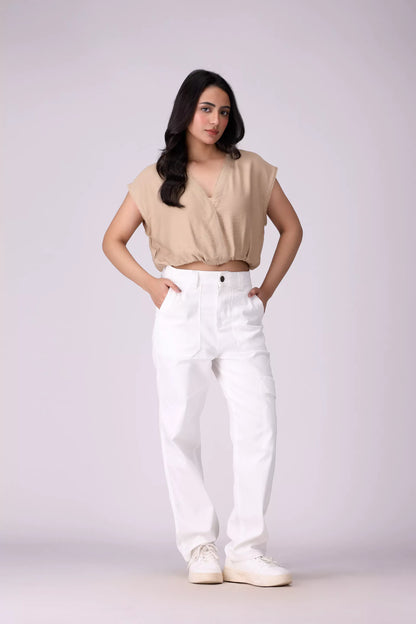 V-Neck Cropped Top - Cougar Clothing