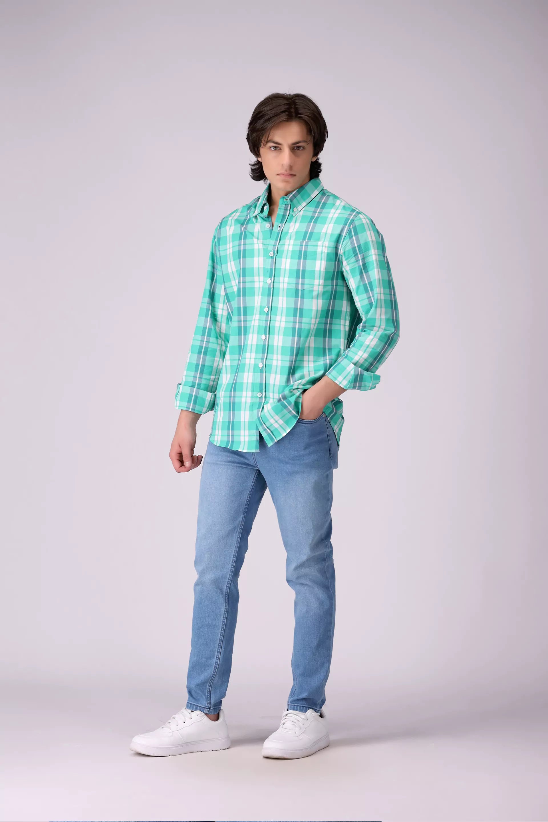 Regular Fit Button Down Check Shirt - Cougar Clothing
