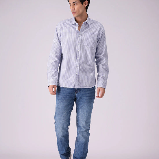 Regular Fit Mini Check Shirt - Cougar Clothing