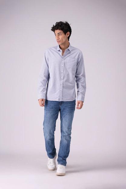 Regular Fit Mini Check Shirt - Cougar Clothing