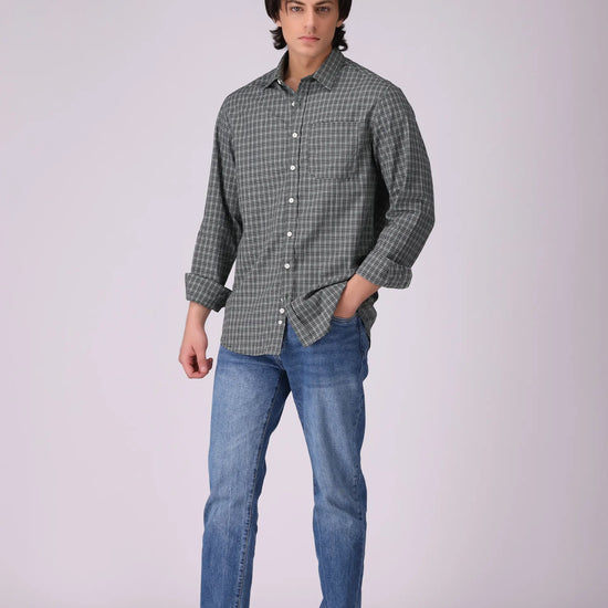 Regular Fit Graph Check Shirt - Cougar Clothing