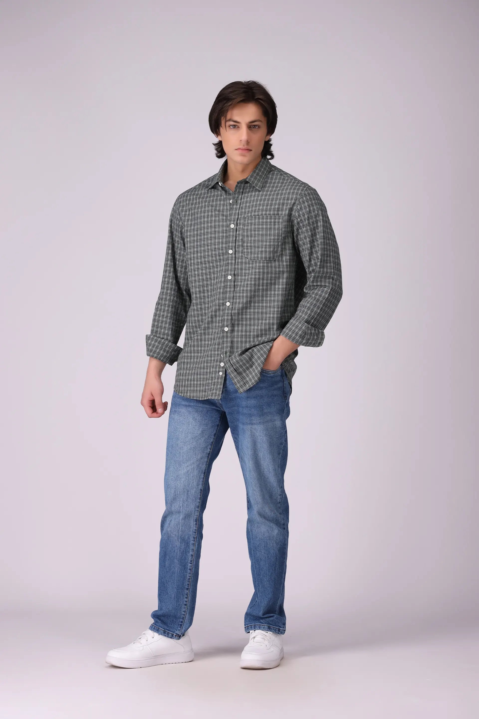 Regular Fit Graph Check Shirt - Cougar Clothing