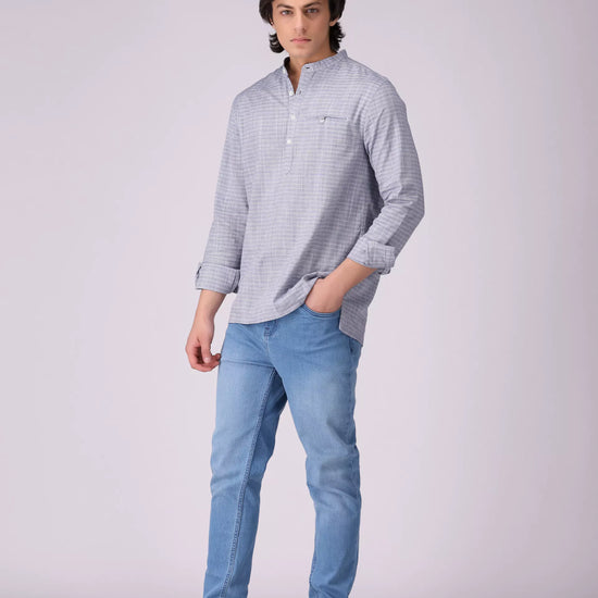 Regular Fit Mandarin Collar Shirt - Cougar Clothing