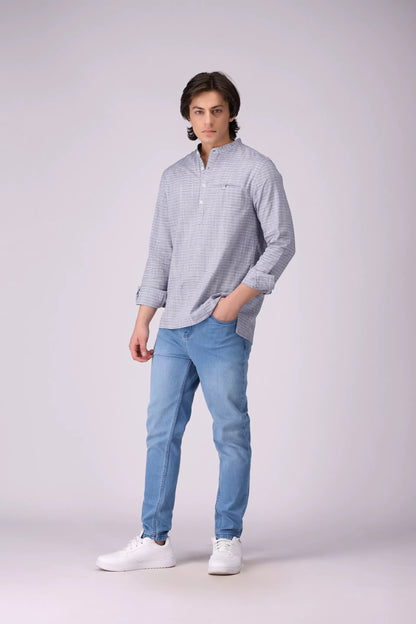 Regular Fit Mandarin Collar Shirt - Cougar Clothing