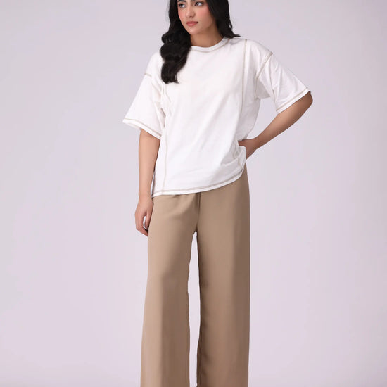 Oversized T-Shirt With Top Stitches - Cougar Clothing