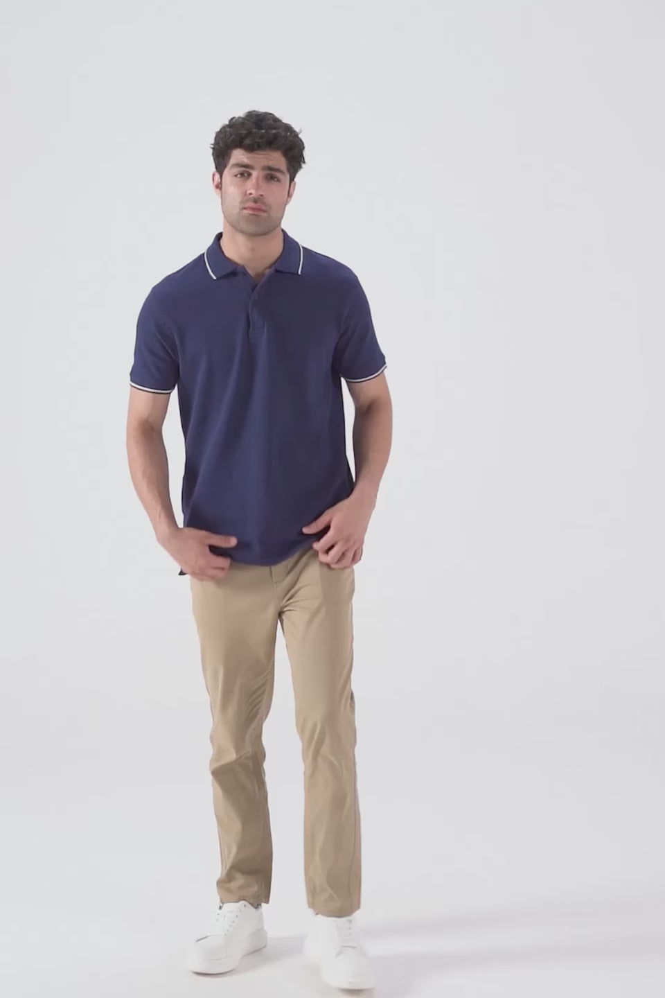 Popcorn Knit Polo With Tipping - Cougar Clothing