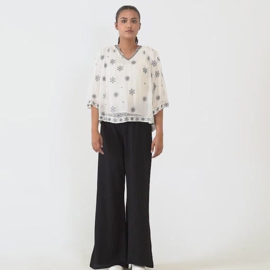 Chiffon Embroidered Blouse - Cougar Clothing