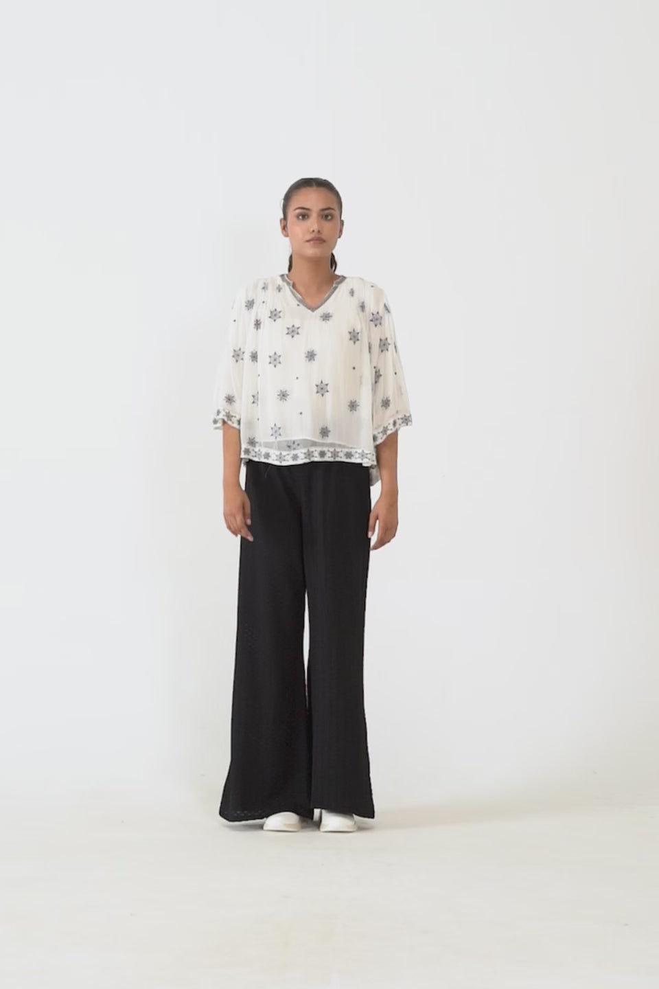 Chiffon Embroidered Blouse - Cougar Clothing