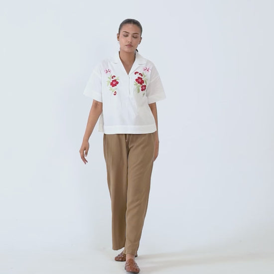 Floral Embroidered Top - Cougar Clothing