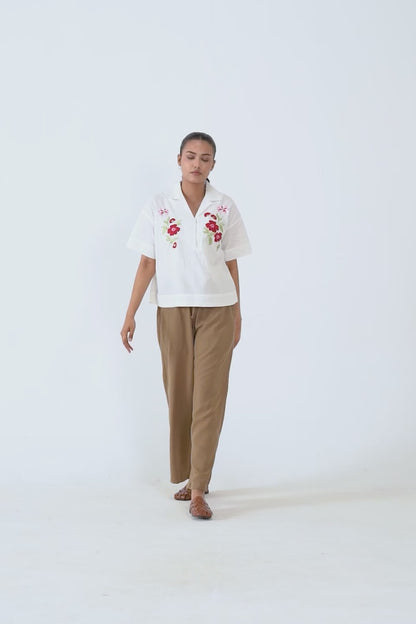 Floral Embroidered Top - Cougar Clothing