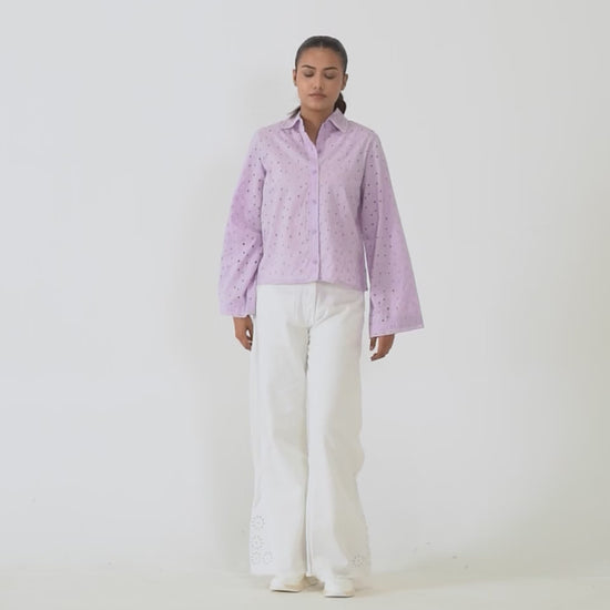 Schiffli Embroidered Shirt - Cougar Clothing