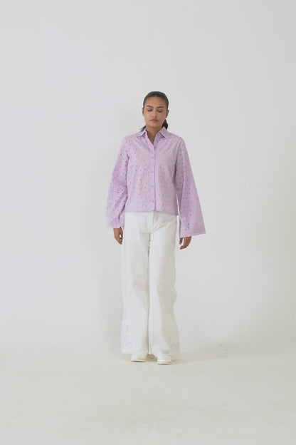 Schiffli Embroidered Shirt - Cougar Clothing