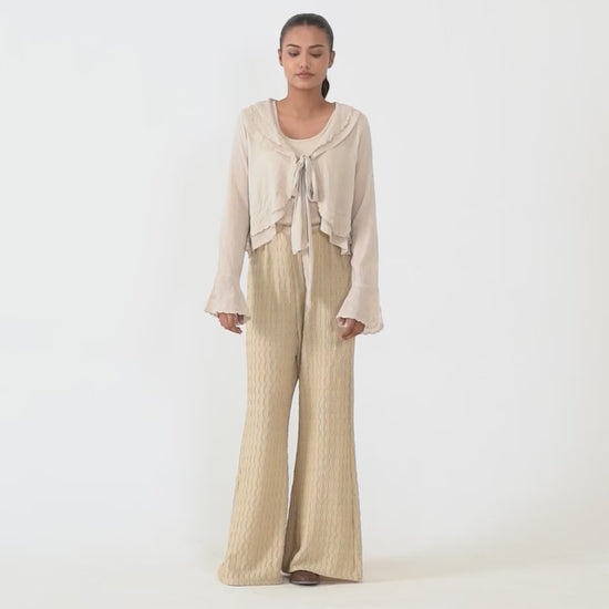 Ruffled Embroidered Blouse - Cougar Clothing