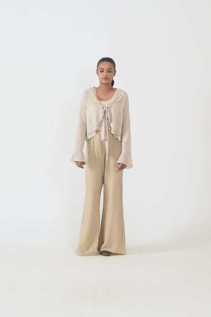 Ruffled Embroidered Blouse - Cougar Clothing