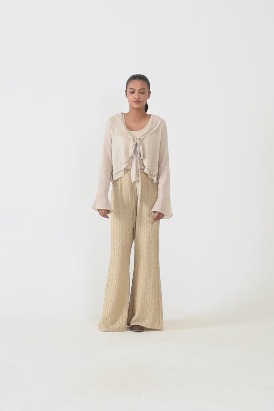 Ruffled Embroidered Blouse - Cougar Clothing